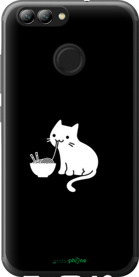2D пластиковий чехол Милий кіт на чорному фоні для Huawei Nova 2 - 6528t-1021 изображение 