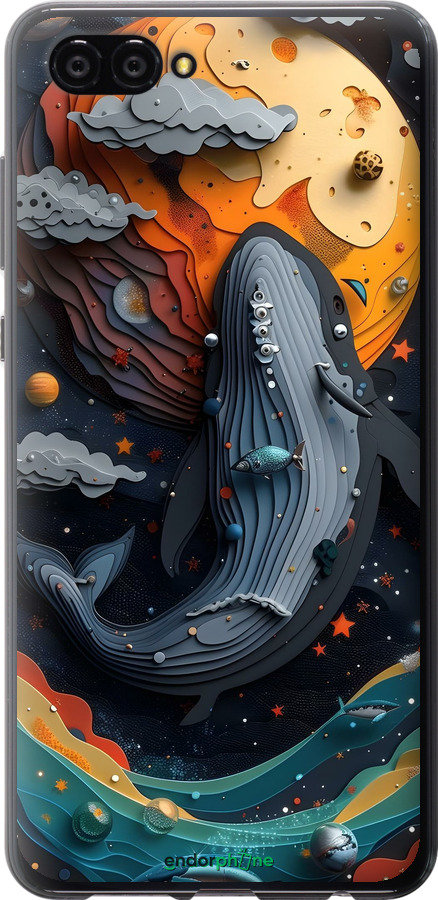 Силиконовый чехол Кит в космосе для Huawei Nova 2S - 6328u-1388 изображение 