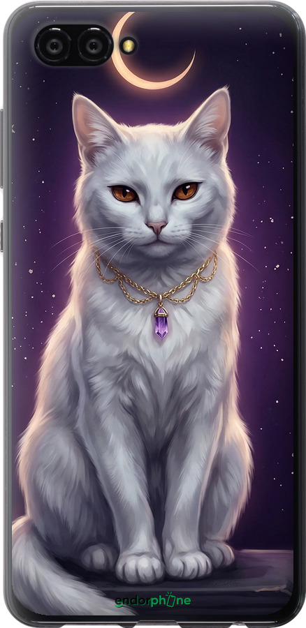 Силиконовый чехол Mystic White Cat Gothic Dark Purple Gold для Huawei Nova 2S - 6805u-1388 изображение 