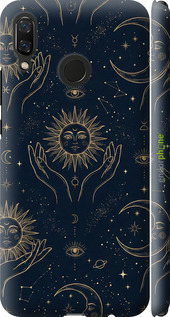 3D пластиковый матовый чехол 'Celestial Harmony: Sun & Moon Gold Mystic Pattern' для Huawei Nova 3 изображение 5