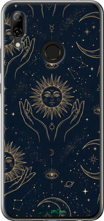 Силиконовый чехол Celestial Harmony: Sun & Moon Gold Mystic Pattern для Huawei Nova 3 - 6778u-1535 изображение 