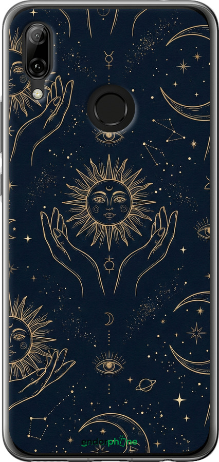 Силиконовый чехол Celestial Harmony: Sun & Moon Gold Mystic Pattern для Huawei Nova 3 - 6778u-1535 изображение 