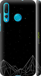 3D пластиковый матовый чехол Черно белые абстрактные горы для Huawei Nova 4 - 6437m-1632 изображение 