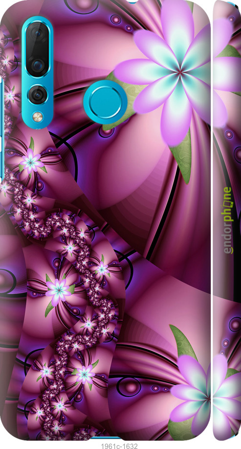 

3D пластиковий матовий чохол "Квіткова мозаїка" для Huawei Nova 4, Рожевий