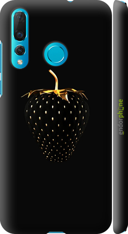 

3D пластиковий матовий чохол "Чорна полуниця" для Huawei Nova 4, Чорний