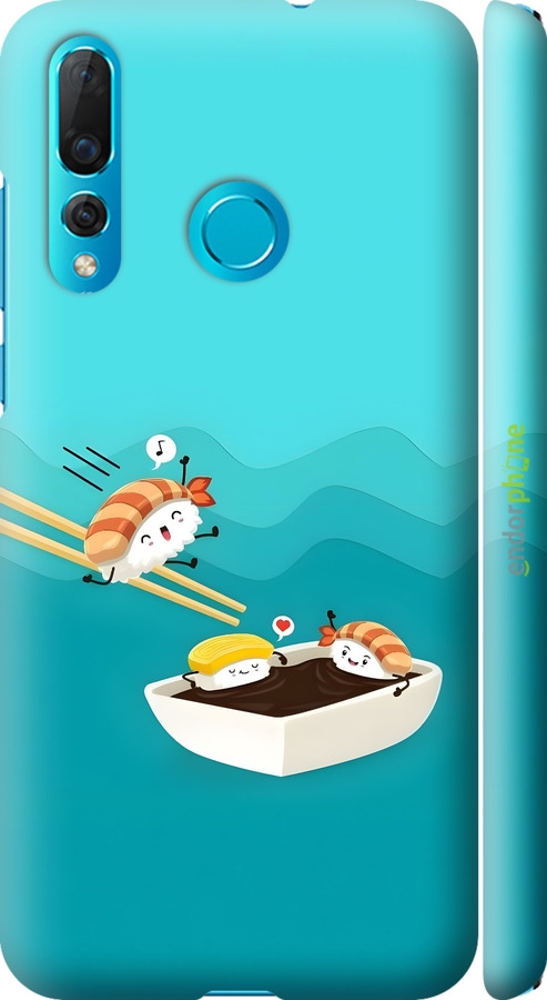 3D пластиковий матовий чехол Суші для Huawei Nova 4 - 6354m-1632 изображение 