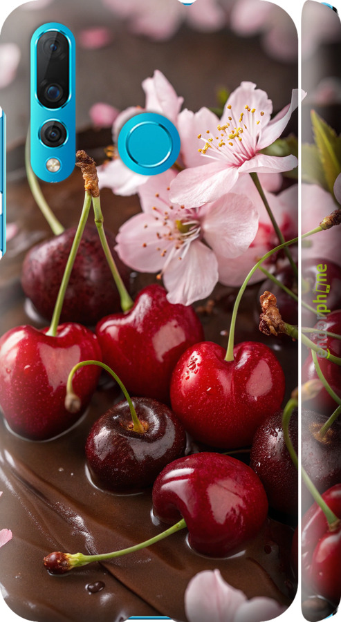 3D пластиковий матовий чехол Вишня у шоколаді для Huawei Nova 4 - 6698m-1632 изображение 
