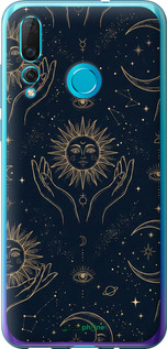 Силиконовый чехол Celestial Harmony: Sun & Moon Gold Mystic Pattern для Huawei Nova 4 - 6778u-1632 изображение 