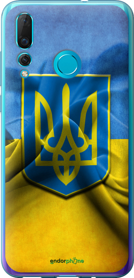 

Силіконовий чохол "Прапор та герб України" для Huawei Nova 4, Блакитний