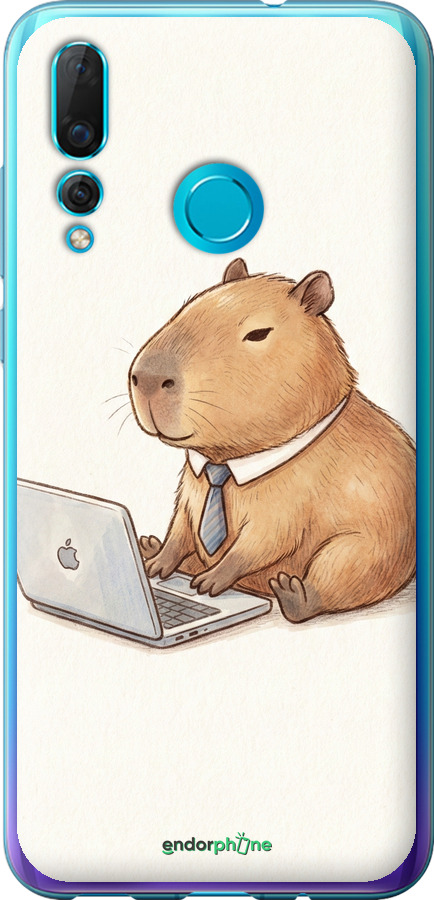 Силиконовый чехол Funny Capybara CEO Working для Huawei Nova 4 - 6777u-1632 изображение 