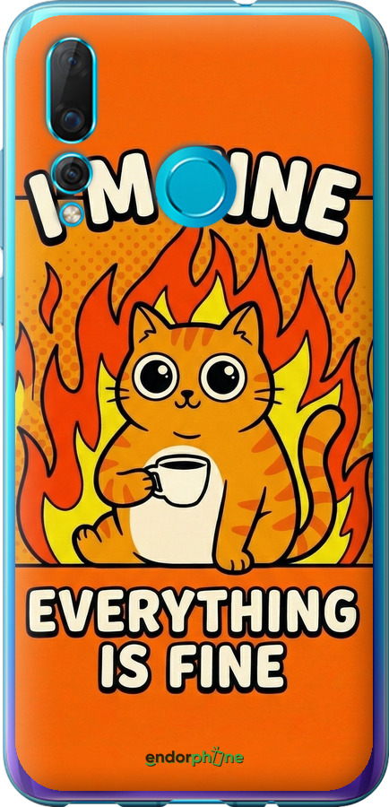 Силиконовый чехол Funny Cat для Huawei Nova 4 - 6786u-1632 изображение 