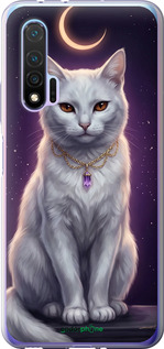 Силиконовый чехол Mystic White Cat Gothic Dark Purple Gold для Huawei Nova 6 - 6805u-1821 изображение 