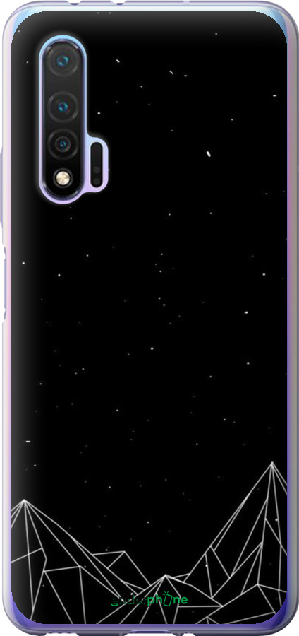 Силиконовый чехол Черно белые абстрактные горы для Huawei Nova 6 - 6437u-1821 изображение 
