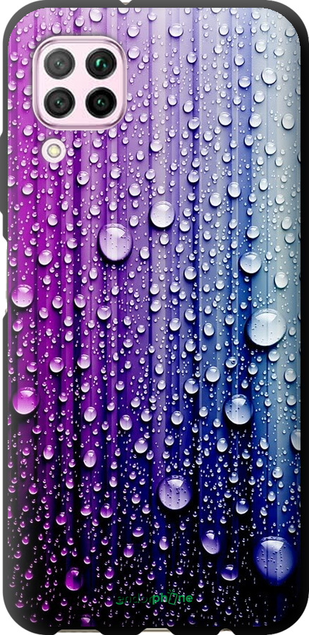 

TPU чорний чохол "Краплини води" для Huawei Nova 6SE, Синій