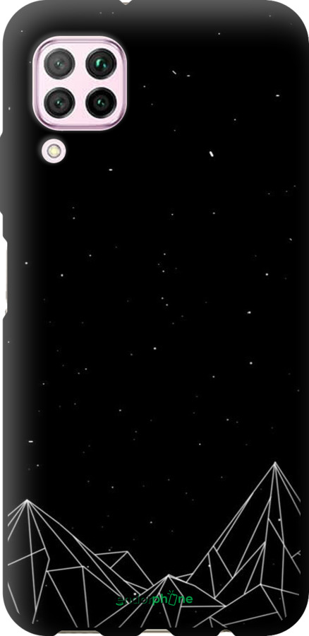TPU чехол Черно белые абстрактные горы для Huawei P40 Lite - 6437b-1887 изображение 