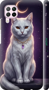 3D пластиковый матовый чехол Mystic White Cat Gothic Dark Purple Gold для Huawei Nova 6SE - 6805m-1823 изображение 