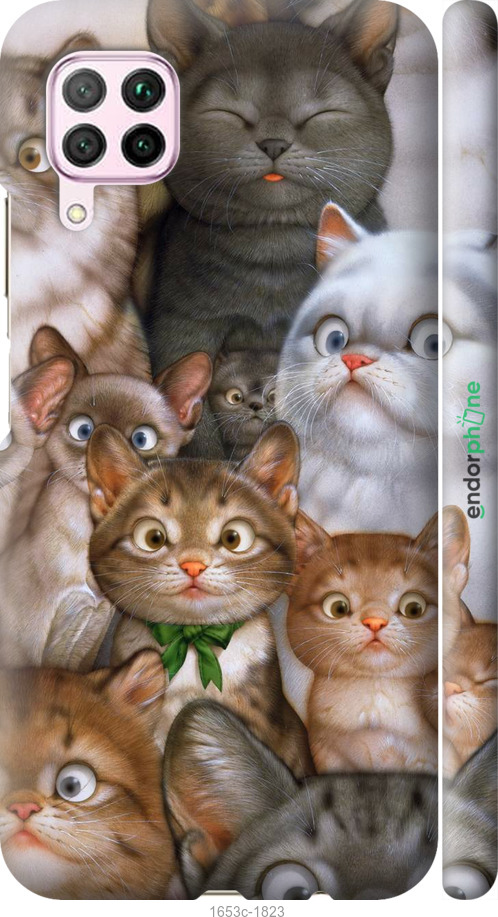 

3D пластиковий матовий чохол "Коти" для Huawei P40 Lite
