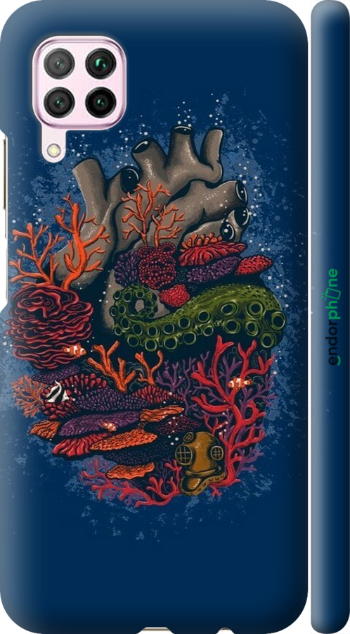 3D пластиковый матовый чехол Сердце моря для Huawei Nova 6SE - 6506m-1823 изображение 