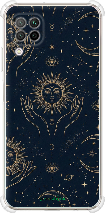 Силикон с усиленными углами чехол Celestial Harmony: Sun & Moon Gold Mystic Pattern для Huawei P40 Lite - 6778sp-1887 изображение 