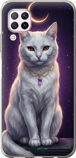 Силиконовый чехол Mystic White Cat Gothic Dark Purple Gold для Huawei Nova 6SE - 6805u-1823 изображение 