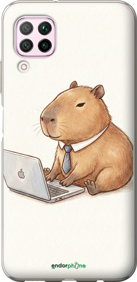 2D пластиковый чехол Funny Capybara CEO Working для Huawei P40 Lite - 6777t-1887 изображение 