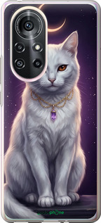 Силиконовый чехол Mystic White Cat Gothic Dark Purple Gold для Huawei Nova 8 Pro - 6805u-2246 изображение 