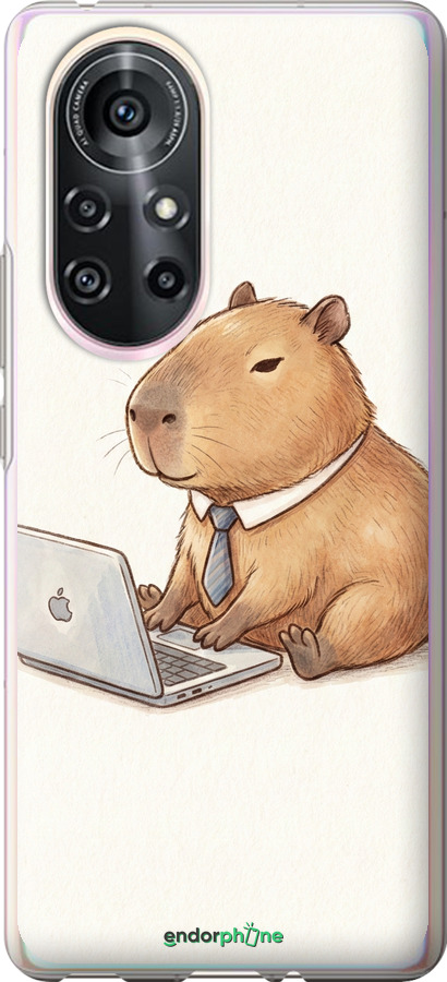 Силиконовый чехол Funny Capybara CEO Working для Huawei Nova 8 Pro - 6777u-2246 изображение 