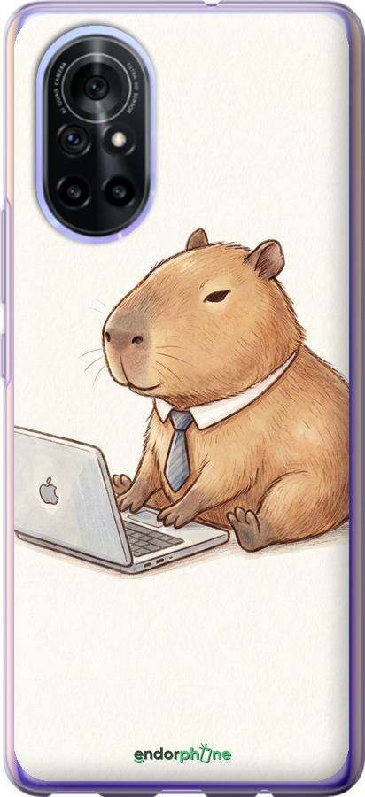 Силиконовый чехол Funny Capybara CEO Working для Huawei Nova 8 - 6777u-2245 изображение 