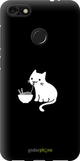 TPU чехол С милым котом на черном фоне для Huawei Nova Lite 2017 - 6528b-1400 изображение 