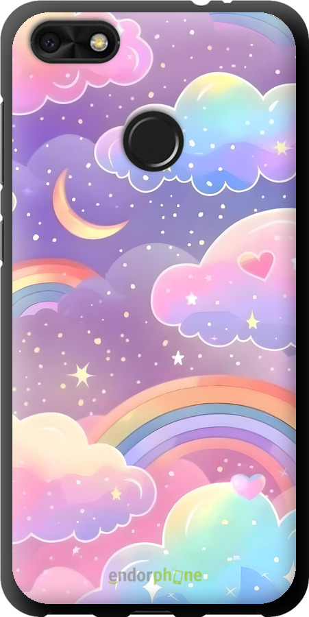 TPU чехол Облака и радуга для Huawei Nova Lite 2017 - 6312b-1400 изображение 