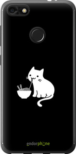 2D пластиковый чехол С милым котом на черном фоне для Huawei Nova Lite 2017 - 6528t-1400 изображение 