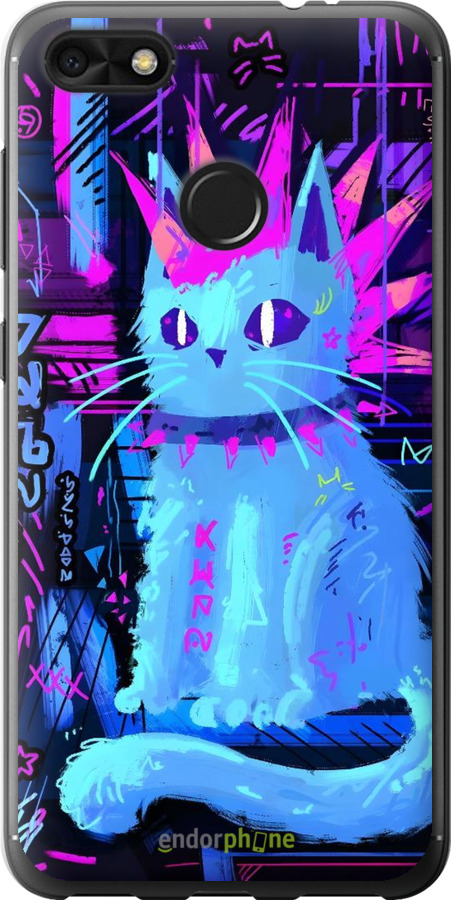 2D пластиковый чехол Кот панк для Huawei Nova Lite 2017 - 6311t-1400 изображение 