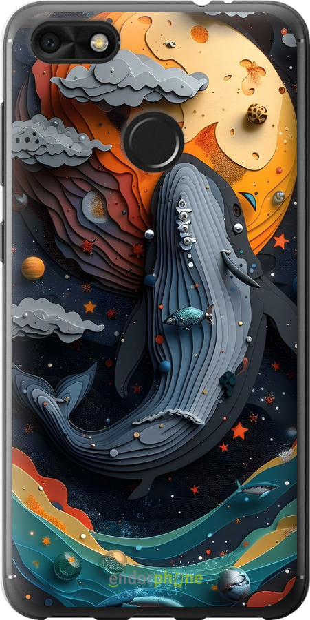 Силиконовый чехол Кит в космосе для Huawei P9 Lite mini - 6328u-1517 изображение 