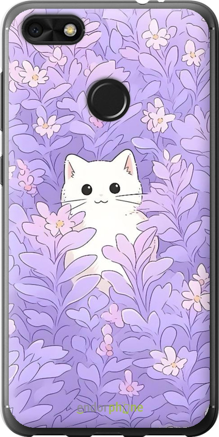 Силіконовий чехол Котик в цветах для Huawei Nova Lite 2017 - 6390u-1400 изображение 