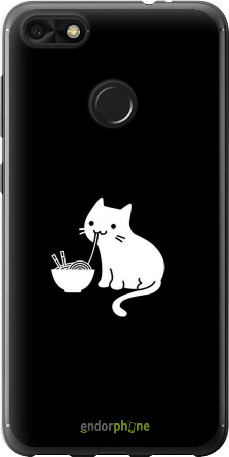 2D пластиковый чехол С милым котом на черном фоне для Huawei Nova Lite 2017 - 6528t-1400 изображение 