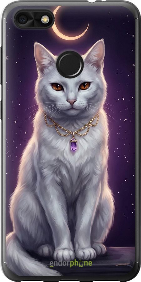 2D пластиковий чехол Mystic White Cat Gothic Dark Purple Gold для Huawei Nova Lite 2017 - 6805t-1400 изображение 