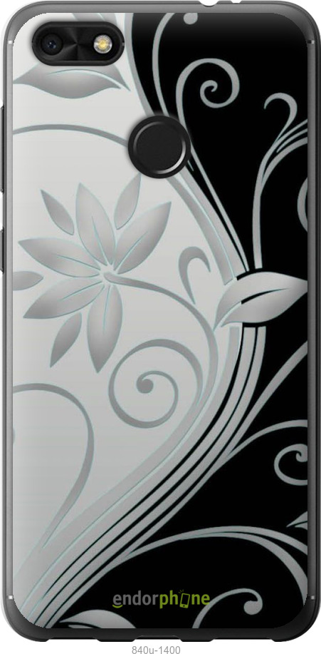 Силиконовый чехол Цветы на чёрно-белом фоне для Huawei Nova Lite 2017 - 840u-1400 изображение 