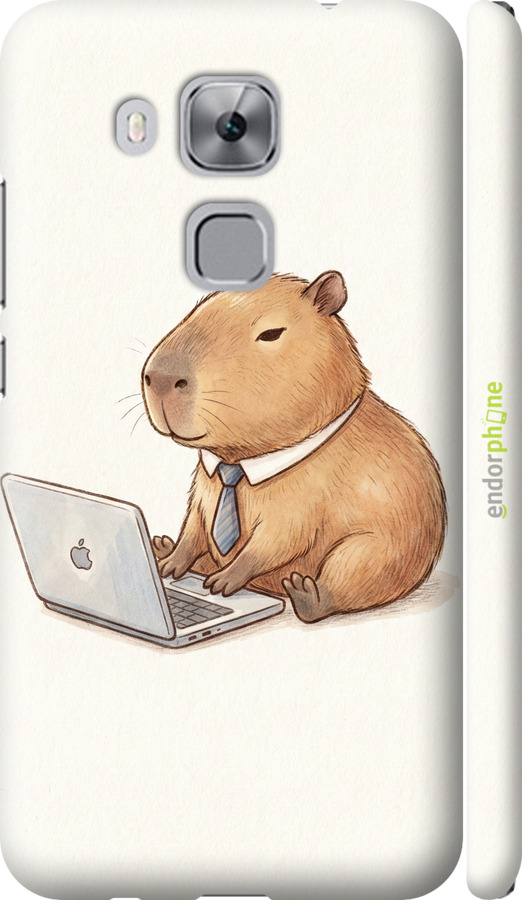 3D пластиковый матовый чехол Funny Capybara CEO Working для Huawei Nova Plus - 6777m-961 изображение 