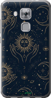Силиконовый чехол Celestial Harmony: Sun & Moon Gold Mystic Pattern для Huawei Nova Plus - 6778u-961 изображение 