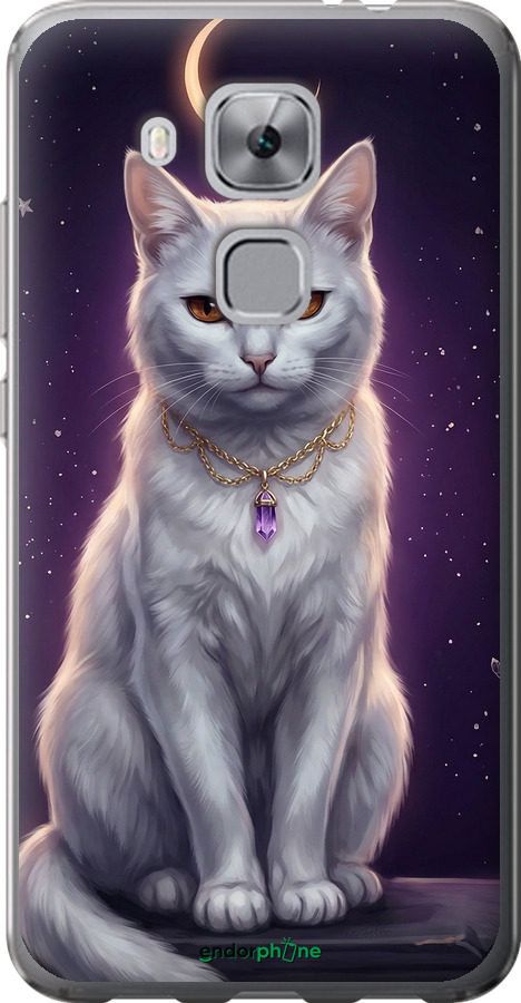 Силиконовый чехол Mystic White Cat Gothic Dark Purple Gold для Huawei Nova Plus - 6805u-961 изображение 