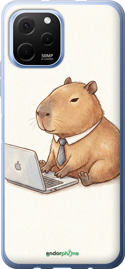 Силиконовый чехол Funny Capybara CEO Working для Huawei Nova Y61 - 6777u-2983 изображение 