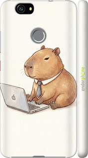 3D пластиковый матовый чехол Funny Capybara CEO Working для Huawei Nova - 6777m-439 изображение 