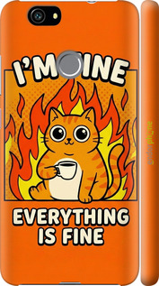 3D пластиковый матовый чехол Funny Cat для Huawei Nova - 6786m-439 изображение 