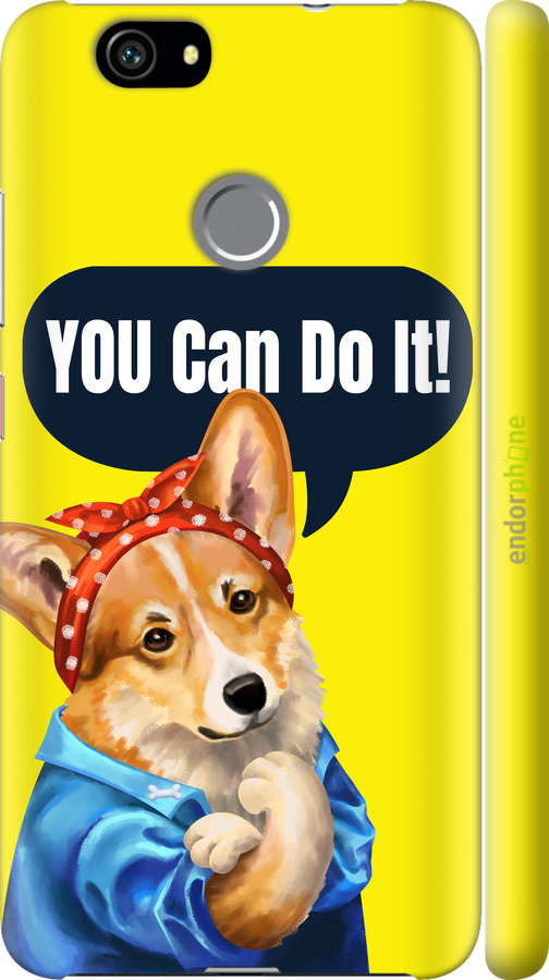 3D пластиковый матовый чехол чехол с корги You Can Do It для Huawei Nova - 6184m-439 изображение 