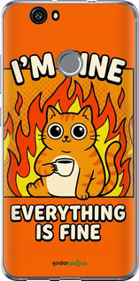 2D пластиковый чехол Funny Cat для Huawei Nova - 6786t-439 изображение 