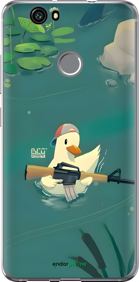 2D пластиковый чехол Уточка с автоматом для Huawei Nova - 6356t-439 изображение 