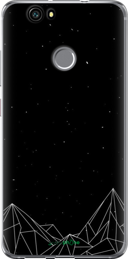 2D пластиковый чехол Черно белые абстрактные горы для Huawei Nova - 6437t-439 изображение 