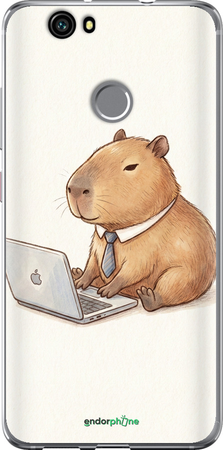 2D пластиковый чехол Funny Capybara CEO Working для Huawei Nova - 6777t-439 изображение 