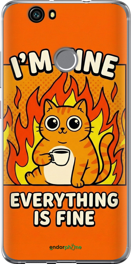 2D пластиковый чехол Funny Cat для Huawei Nova - 6786t-439 изображение 