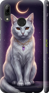3D пластиковий матовий чехол Mystic White Cat Gothic Dark Purple Gold для Huawei P Smart 2019 - 6805m-1634 изображение 